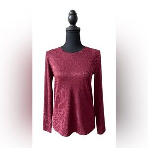 Simply Vera Vera Wang Deep Wine Burgundy Red Long Sleeve Top
